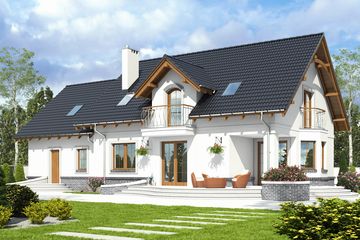  Projekt domu Dla Ciebie 7 z garażem 2-st. [A1] (WRF2043) - projekt domu parterowego z poddaszem - Zdjęcie 1