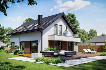  Projekt domu HomeKoncept 72 G2 (KRX1100) - projekt domu parterowego z poddaszem - Zdjęcie 3