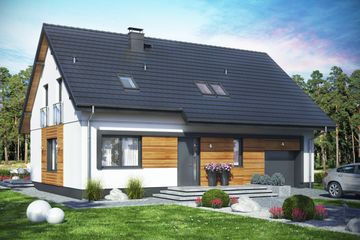  Projekt domu Jaskółka 5 z garażem XL (WRL1061) - projekt domu parterowego z poddaszem - Zdjęcie 3