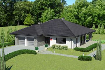  Projekt domu przy Kwiatowej 4 (KRK1587) - projekt domu parterowego - Zdjęcie 1