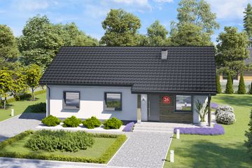  Projekt domu przy Bukowej 26 (KRK1607) - projekt domu parterowego - Zdjęcie 3