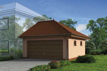  Projekt garażu GP8 projekt budynku gospodarczego dostawianego (SLN2639) - projekt garażu parterowego - Zdjęcie 1