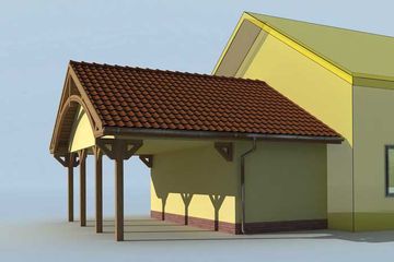  Projekt wiaty garażowej GP6 projekt wiaty garażowej dostawianej (SLN2641) - projekt wiaty parterowego - Zdjęcie 3