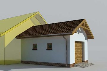  Projekt budynku gospodarczego GP2 budynek gospodarczy dostawiany (SLN2644) - projekt budynku parterowego - Zdjęcie 3