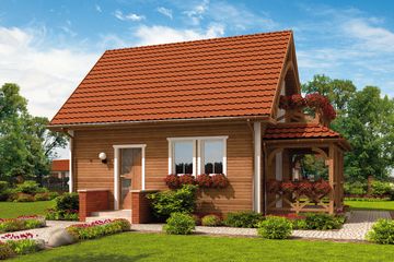  Projekt domu Orlean 2 C dom mieszkalny, całoroczny (SLN2645) - projekt domu parterowego z poddaszem - Zdjęcie 1