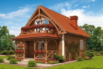  Projekt domu Orlean 2 C dom mieszkalny, całoroczny (SLN2645) - projekt domu parterowego z poddaszem - Zdjęcie 2