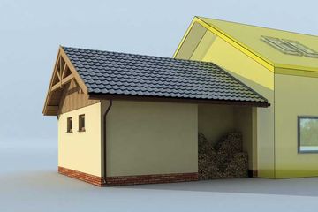  Projekt budynku gospodarczego GP7 projekt budynku gospodarczego dostawianego (SLN2646) - projekt budynku parterowego - Zdjęcie 3