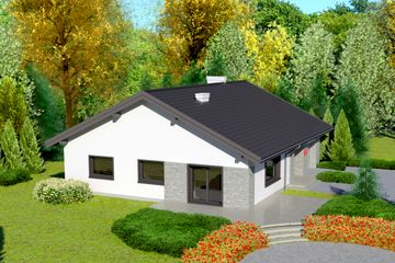  Projekt domu przy Słonecznej 9 (KRK1617) - projekt domu parterowego - Zdjęcie 2