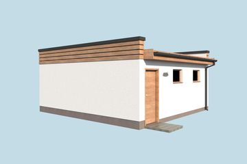  Projekt budynku gospodarczego G344 budynek gospodarczy do postawienia w granicy narożnikowo (SLN2656) - projekt budynku parterowego - Zdjęcie 4