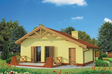  Projekt domu Bamako C dom mieszkalny, całoroczny szkielet drewniany (SLN2659) - projekt domu parterowego - Zdjęcie 2