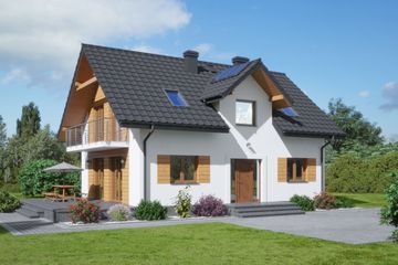  Projekt domu Żarowo 1m (KRP2321) - projekt domu parterowego z poddaszem - Zdjęcie 1