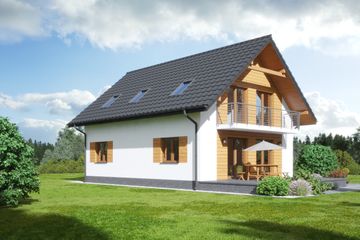  Projekt domu Żarowo 1m (KRP2321) - projekt domu parterowego z poddaszem - Zdjęcie 2