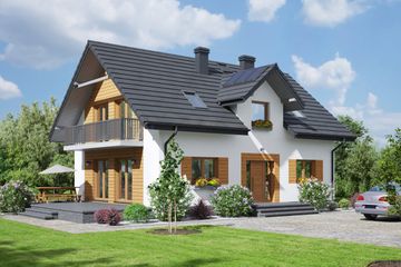  Projekt domu Żarowo 3m (KRP2322) - projekt domu parterowego z poddaszem - Zdjęcie 1