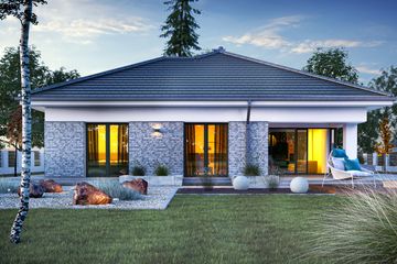  Projekt domu Galena z garażem 2-st. [A] (WRF2044) - projekt domu parterowego - Zdjęcie 2