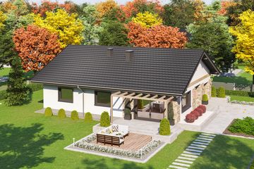  Projekt domu przy Słonecznej 12 (KRK1624) - projekt domu parterowego - Zdjęcie 2