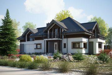  Projekt domu Lanella 8 (KKF1019) - projekt domu parterowego z poddaszem - Zdjęcie 1