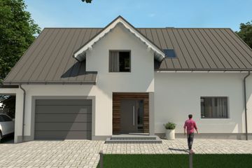  Projekt domu eko Typowy 44 (KKE1044) - projekt domu parterowego z poddaszem - Zdjęcie 1