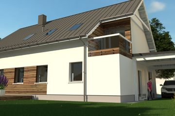  Projekt domu eko Typowy 44 (KKE1044) - projekt domu parterowego z poddaszem - Zdjęcie 2