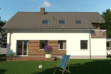  Projekt domu eko Typowy 44 (KKE1044) - projekt domu parterowego z poddaszem - Zdjęcie 4