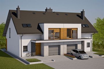  Projekt domu Wiktor G1 (bliźniak) energo (WRC2761) - projekt domu parterowego z poddaszem - Zdjęcie 2