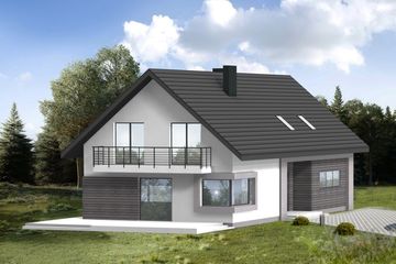  Projekt domu Sej-pro 018 energo (ELW1015) - projekt domu parterowego z poddaszem - Zdjęcie 1