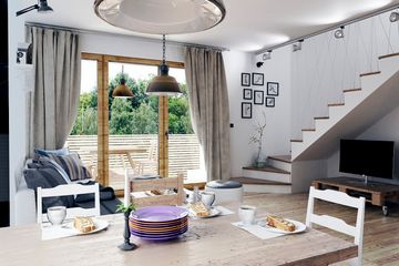  Projekt domu Biała z garażem i wiatą bliźniak [A1-BL] (WRF1995) - projekt domu parterowego z poddaszem - Zdjęcie 5