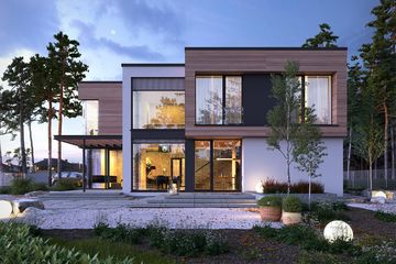  Projekt domu Otwarty 1 (WAW1132) - projekt domu z pełnym piętrem - Zdjęcie 3