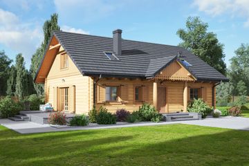  Projekt domu Alamowo 3dwk (KRP2324) - projekt domu parterowego - Zdjęcie 1