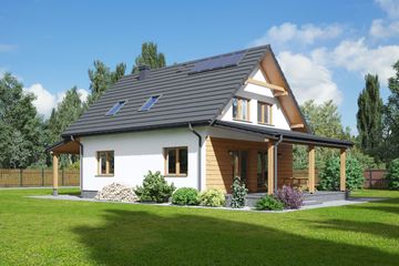  Projekt domu Paczkowice 1m (KRP2332) - projekt domu parterowego z poddaszem - Zdjęcie 2