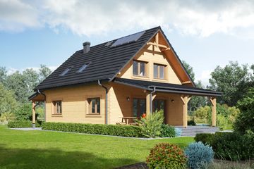  Projekt domu Paczkowice 1dws (KRP2334) - projekt domu parterowego z poddaszem - Zdjęcie 2