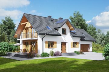  Projekt domu Żarowo 1mgg (KRP2336) - projekt domu parterowego z poddaszem - Zdjęcie 1