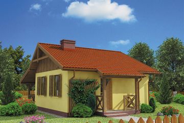  Projekt domu Bazylea C dom mieszkalny, całoroczny szkielet drewniany (SLN2664) - projekt domu parterowego - Zdjęcie 1