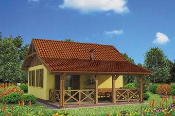  Projekt domu Bazylea C dom mieszkalny, całoroczny szkielet drewniany (SLN2664) - projekt domu parterowego - Zdjęcie 2