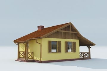  Projekt domu Bazylea C dom mieszkalny, całoroczny szkielet drewniany (SLN2664) - projekt domu parterowego - Zdjęcie 3