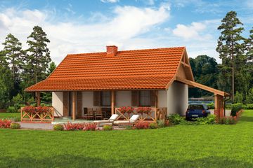  Projekt domu Barbados 2 C dom mieszkalny, całoroczny szkielet drewniany (SLN2666) - projekt domu parterowego - Zdjęcie 2