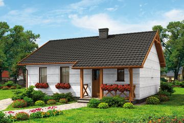  Projekt domu La Palma 2 C szkielet drewniany dom mieszkalny ogrzewanie kominek z płaszczem (SLN2674) - projekt domu parterowego - Zdjęcie 1