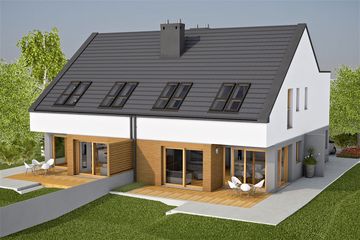  Projekt domu Lukas G1 (bliźniak) energo (WRC2762) - projekt domu parterowego z poddaszem - Zdjęcie 2