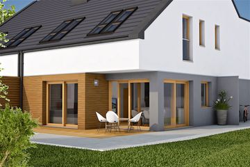  Projekt domu Lukas G1 (bliźniak) energo (WRC2762) - projekt domu parterowego z poddaszem - Zdjęcie 3