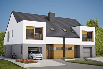  Projekt domu Lukas G1 (bliźniak) energo (WRC2762) - projekt domu parterowego z poddaszem - Zdjęcie 4