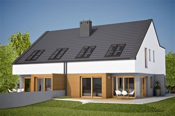  Projekt domu Lukas G1 (bliźniak) energo (WRC2762) - projekt domu parterowego z poddaszem - Zdjęcie 5