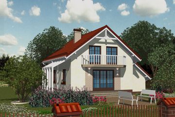  Projekt domu APS 028 (LUA1166) - projekt domu parterowego z poddaszem - Zdjęcie 2