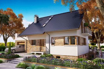  Projekt domu BW-36 wariant 12 podpiwniczony (JGC1225) - projekt domu parterowego z poddaszem - Zdjęcie 2