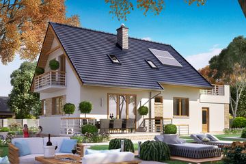  Projekt domu BW-36 wariant 12 podpiwniczony (JGC1225) - projekt domu parterowego z poddaszem - Zdjęcie 3