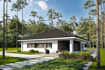  Projekt domu Odpowiedni D66 (WWB1075) - projekt domu parterowego - Zdjęcie 2