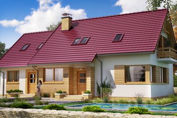  Projekt domu BS-07 wariant 3 dwulokalowy (JGC1227) - projekt domu parterowego z poddaszem - Zdjęcie 2