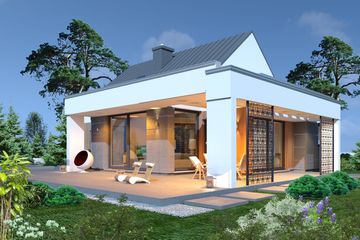  Projekt domu Domidea 99 (WAC1101) - projekt domu parterowego z poddaszem - Zdjęcie 1