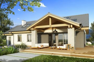  Projekt domu Szarlotka D (WRD2846) - projekt domu parterowego z poddaszem - Zdjęcie 1
