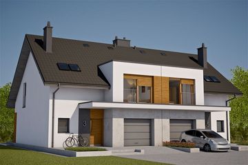  Projekt domu Wiktor G1 (bliźniak) energo (WRC2761) - projekt domu parterowego z poddaszem - Zdjęcie 3