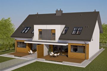  Projekt domu Wiktor G1 (bliźniak) energo (WRC2761) - projekt domu parterowego z poddaszem - Zdjęcie 4