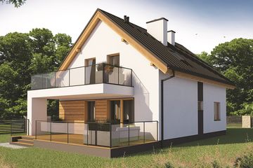  Projekt domu Kos (SKA1055) - projekt domu parterowego z poddaszem - Zdjęcie 3